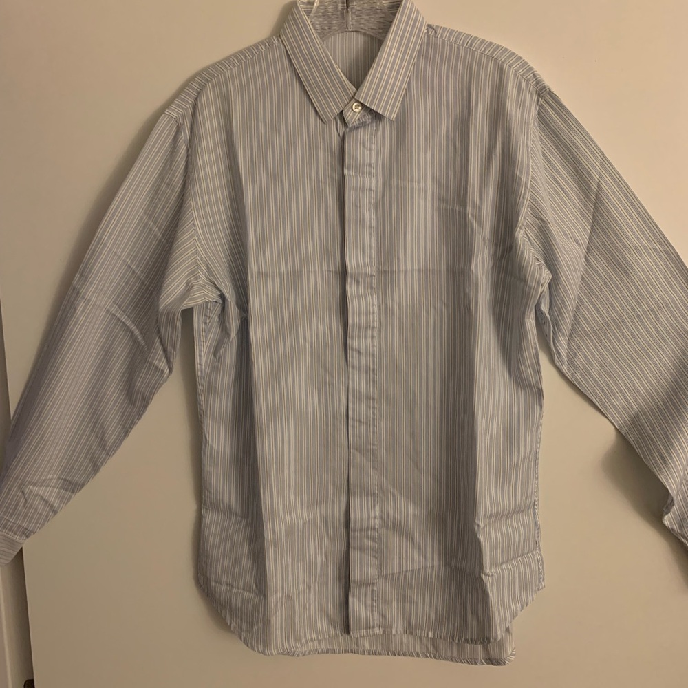 Ascot Chang Ermenegildo Zegna Light Blue and White Striped Textile